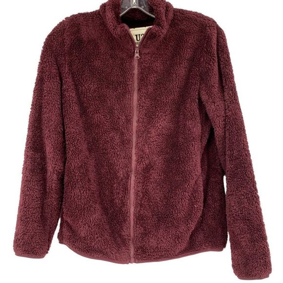 Womens U2B Urban Basics Cozy fleece Fur Full Zip Jacket size M/L 1915 - Picture 1 of 13